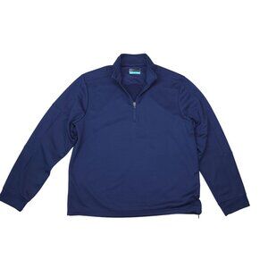 PGA Tour Mens Navy Blue Golf Jacket Quarter-Zip Pullover Lightweight Small